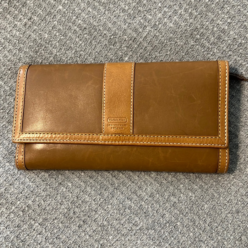 Coach Leather Wallet with checkbook insert